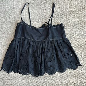 Black Eyelet Zara Tank Top